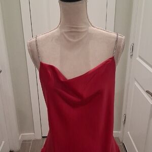 NWT Fushia Silky Tank With Sparkly Stras Macys Barr III